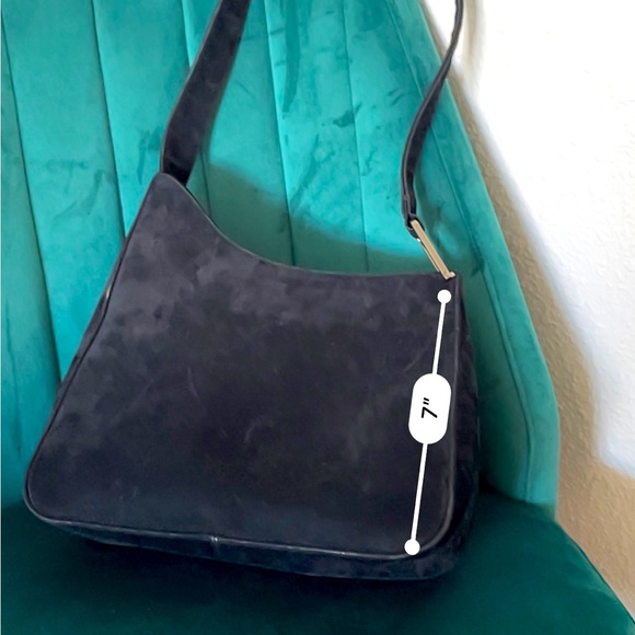 Small Black Bechemel Faux Suede Purse - Picture 4 of 4